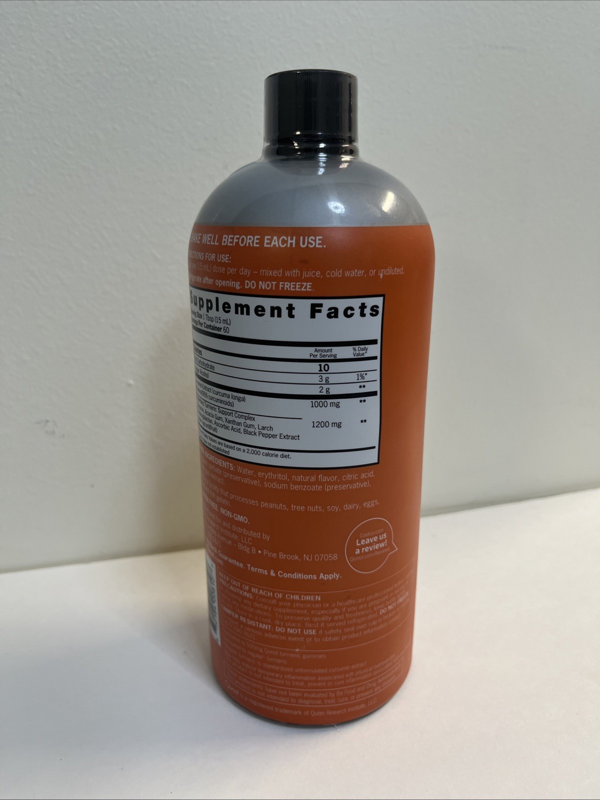 Qunol® Liquid Turmeric Complex 1000mg Extra Strength Tropical Orange 900ml 9/27