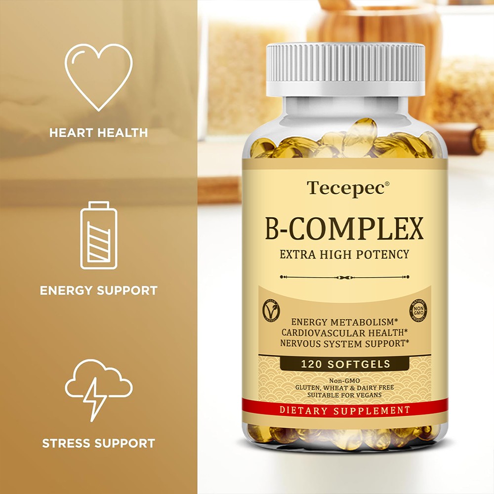 High Potency B Complex Maintain Cardiovascular Nervous Health 30/60/120 Capsules