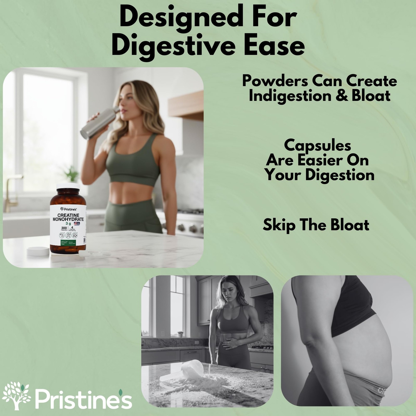 Pristine’S Pristines Creatine Monohydrate Capsules For Women Men – Nsf