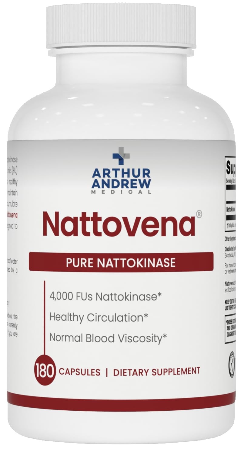Arthur Andrew Medical, Nattovena, Pure Nattokinase 180 Count (Pack of 1)