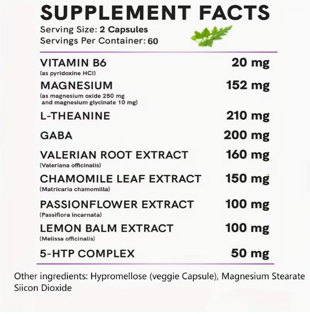 Adult Sleep Supplement – Magnesium Glycine 500 for MG – 120 Capsules