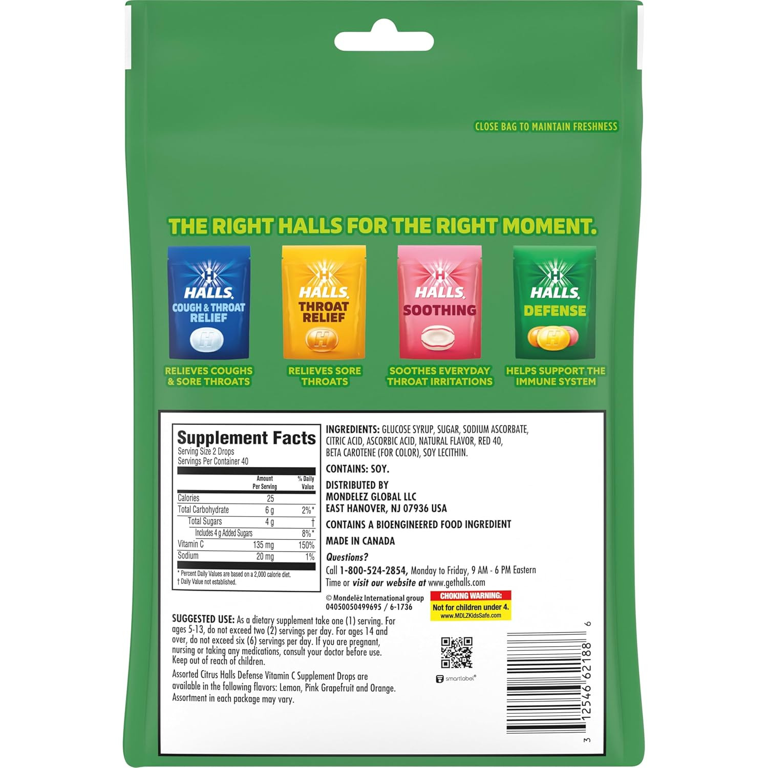Defense Citrus Vitamin C Drops – 80 Drops (1 Bag of 80 Drops) | Throat Drops, Va