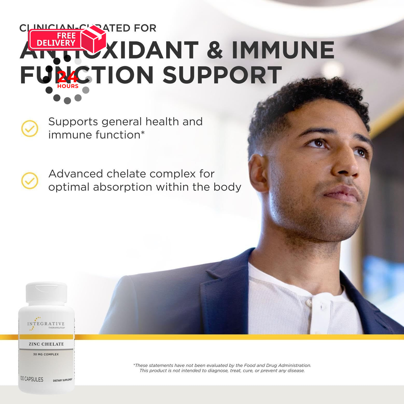 Integrative Therapeutics Zinc Chelate – Antioxidant 100 Count (Pack of 1)