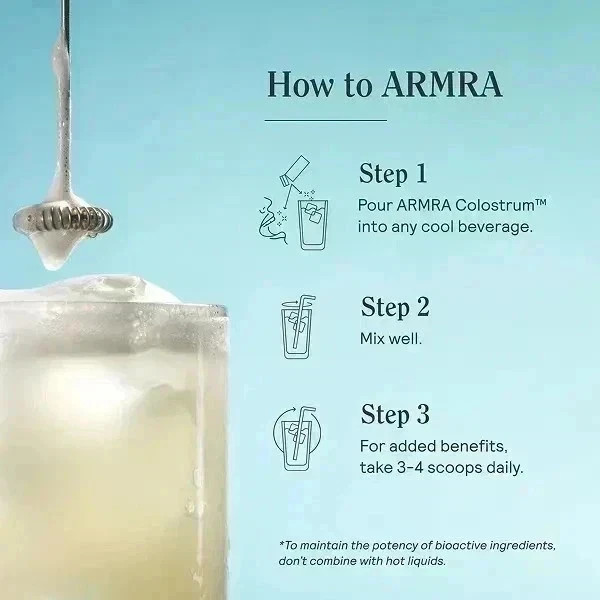2 BOTTLES—ARMRA Colostrum Superfood Grass-Fed Immune Fitness Brain Benefits