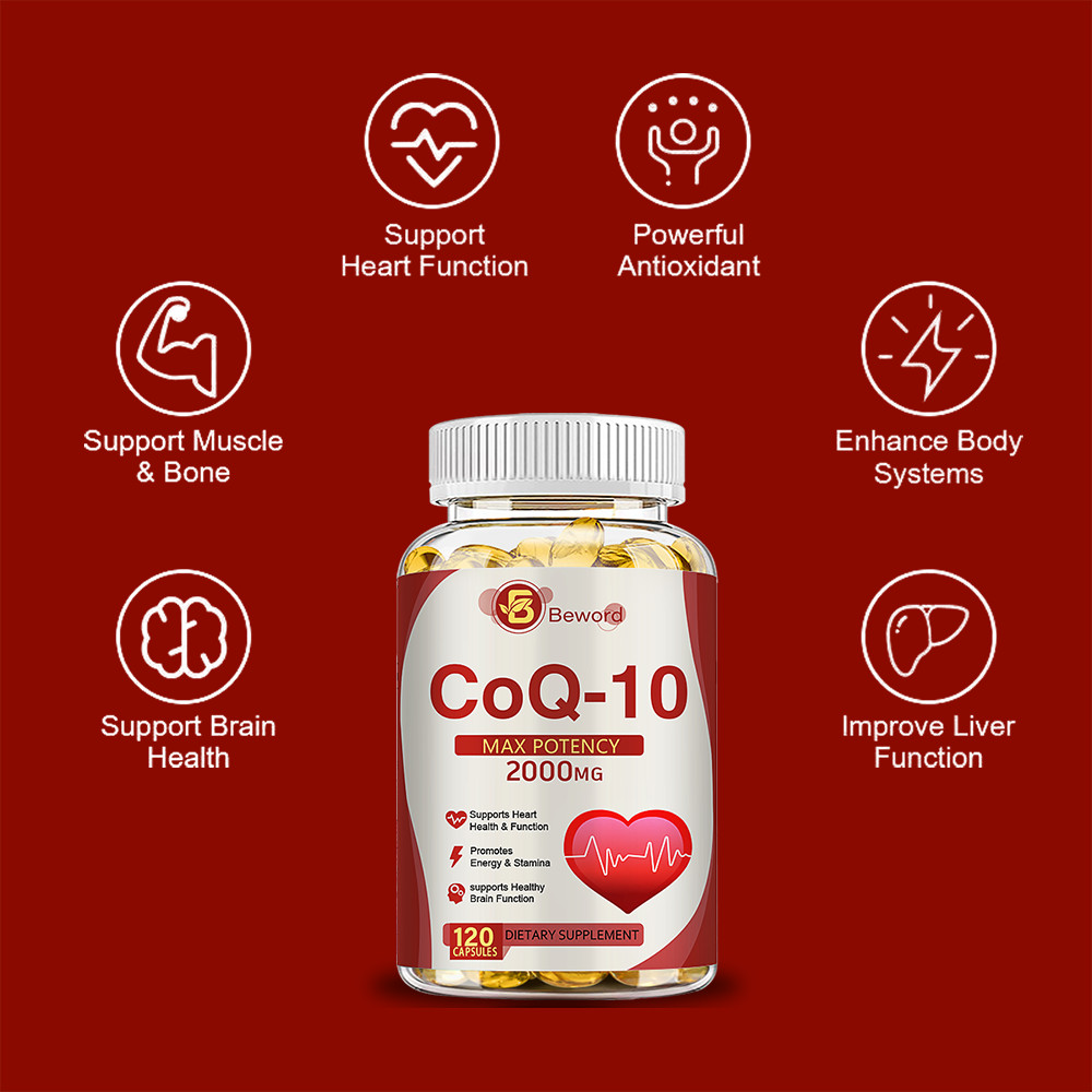 CoQ 10 Coenzyme Q10 Vegan Softgel 2000mg Cardiovascular Heart Health 120Capsules