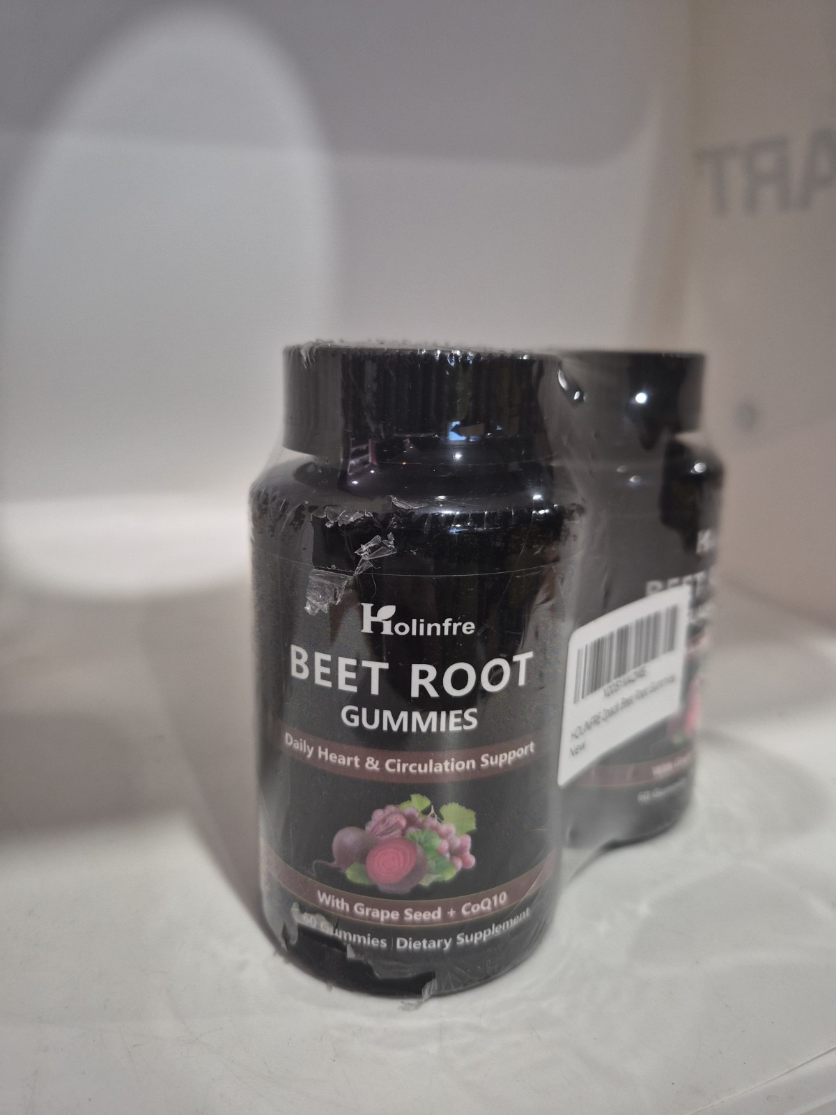 2pack Beet Root Gummies with CoQ10 & Grape Seed, Beet Root Supplement Gummies