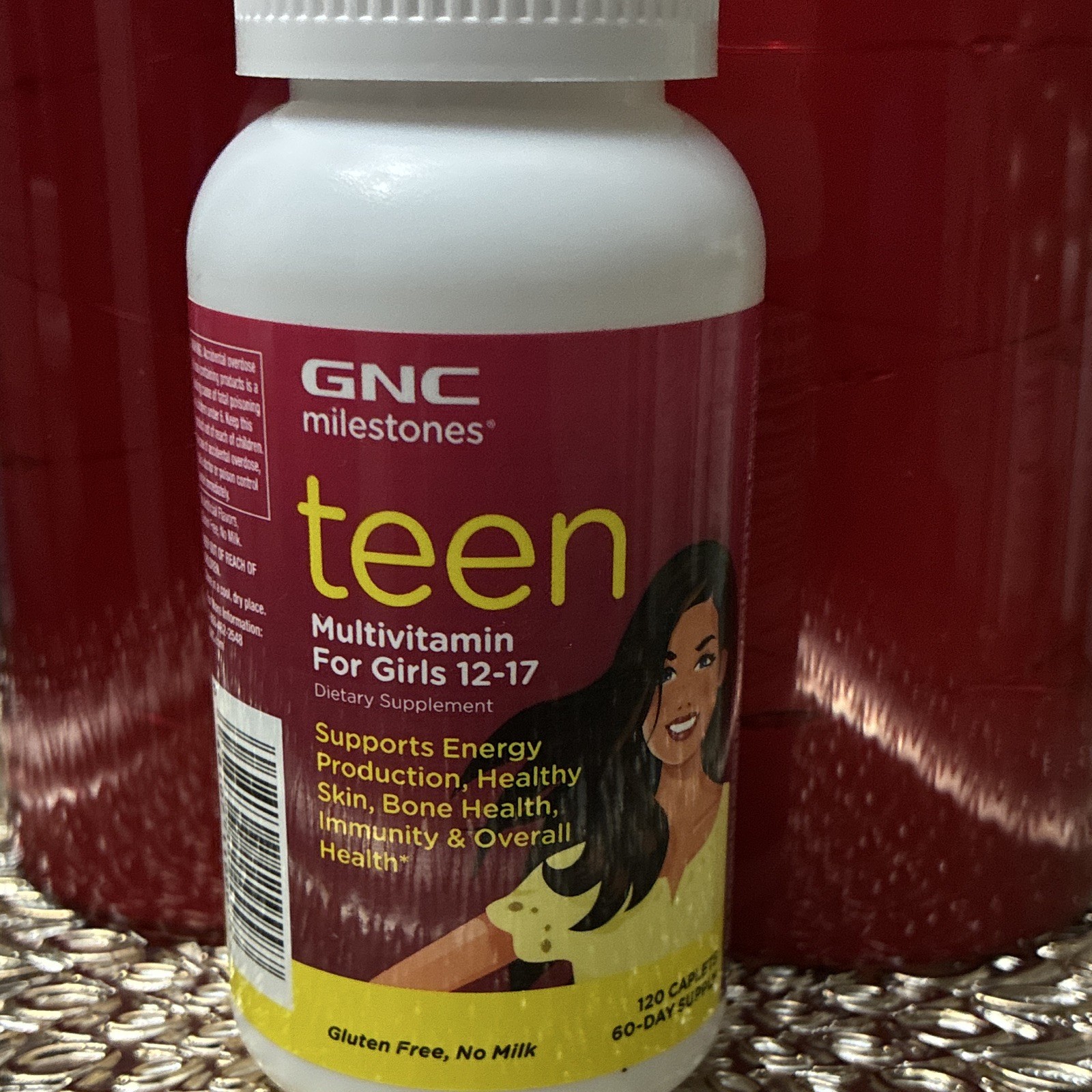 GNC Milestones Teen Girls Multivitamin 12-17 Gluten-Free 120 Caplets