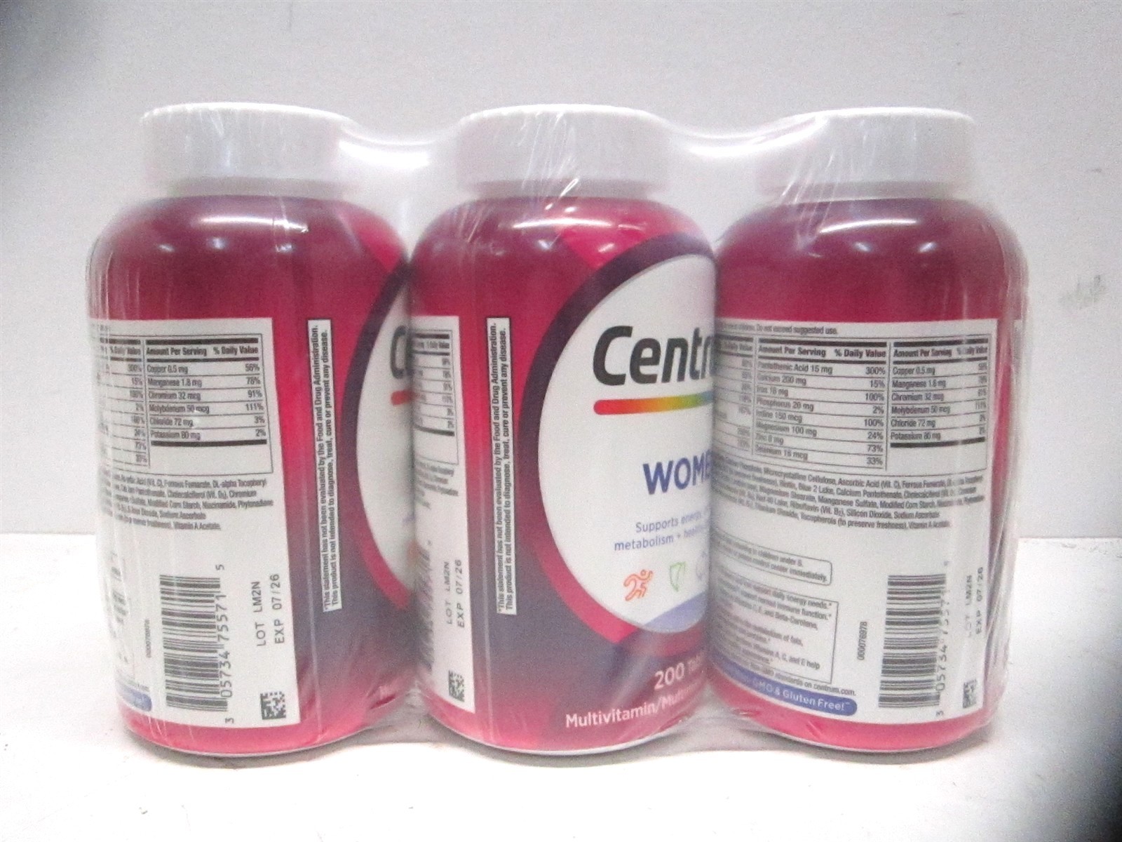 Centrum Multivitamin Tablet for Women w/ Vitamin D3 B Vitamins 07/2026 – Qty 3
