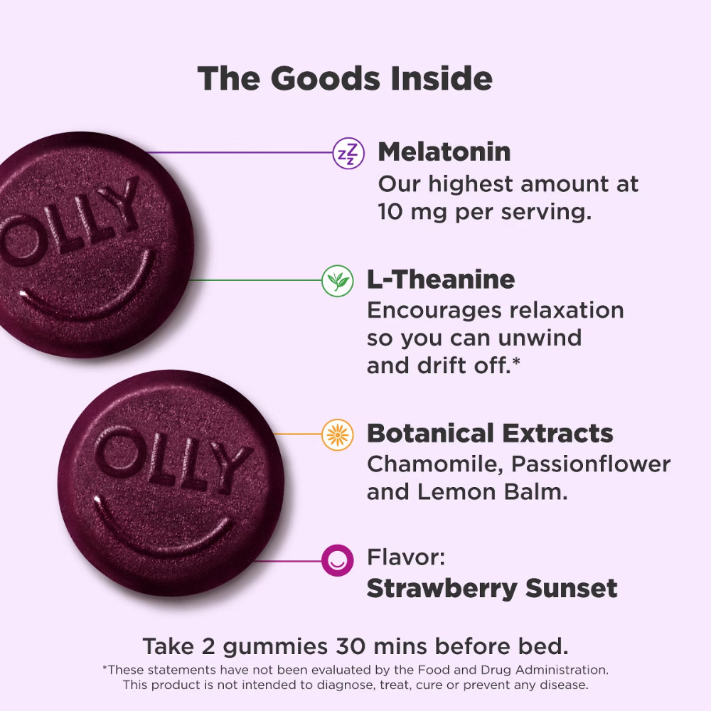 OLLY Maximum Sleep 10mg Gummies – Strawberry