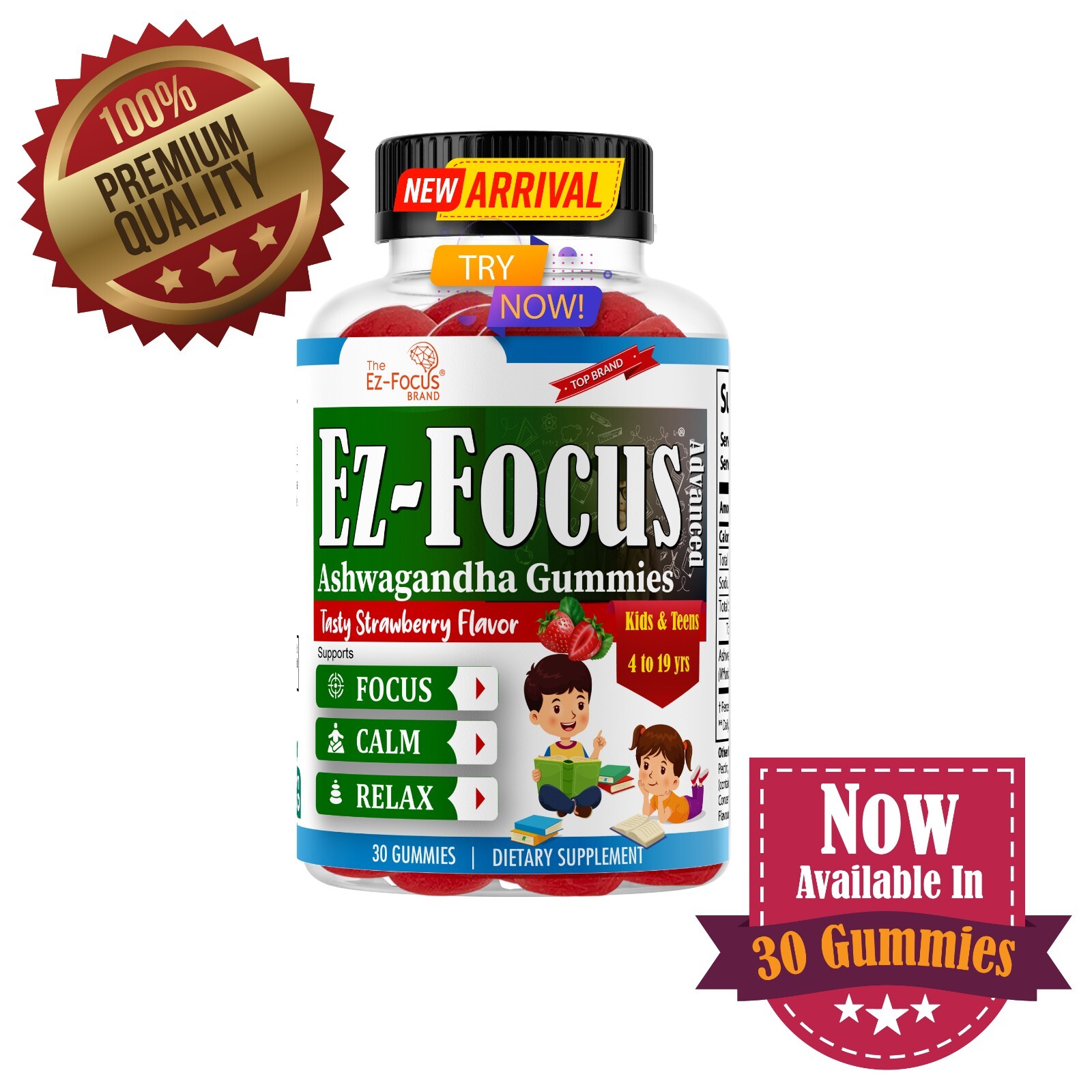 Brain Booster Supplement For Kids & Teens, Support Memory, Kids Vitamin 19/12/25