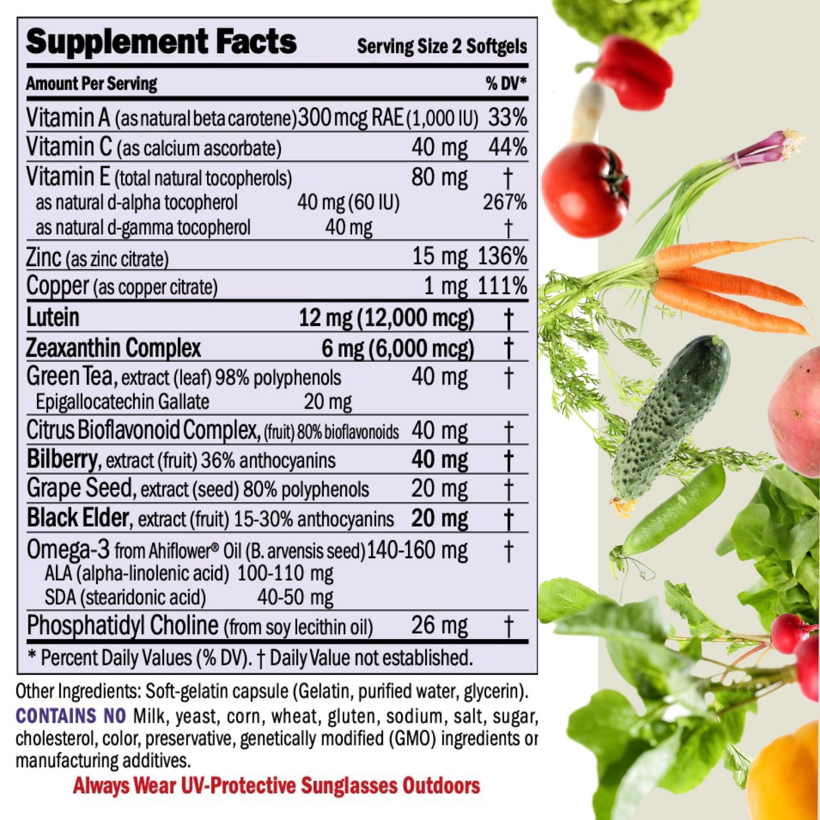 Ultimate Eye Support Softgels – 12mg Lutein, 6mg Zeaxanthin, Bilberry – Eye Heal