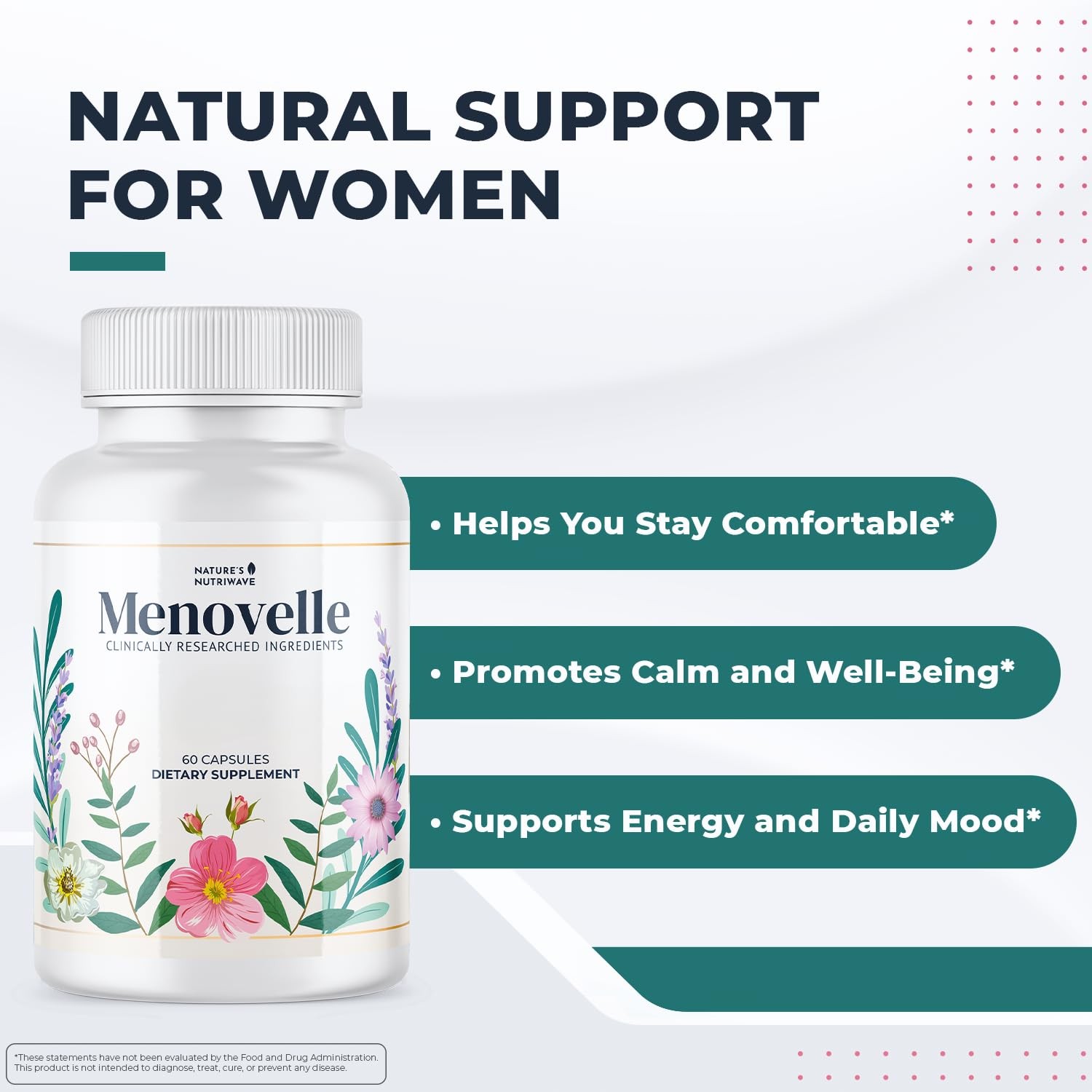 Nature’S Nutriwave Menovelle Capsules For Women Natural Daily Support Formula