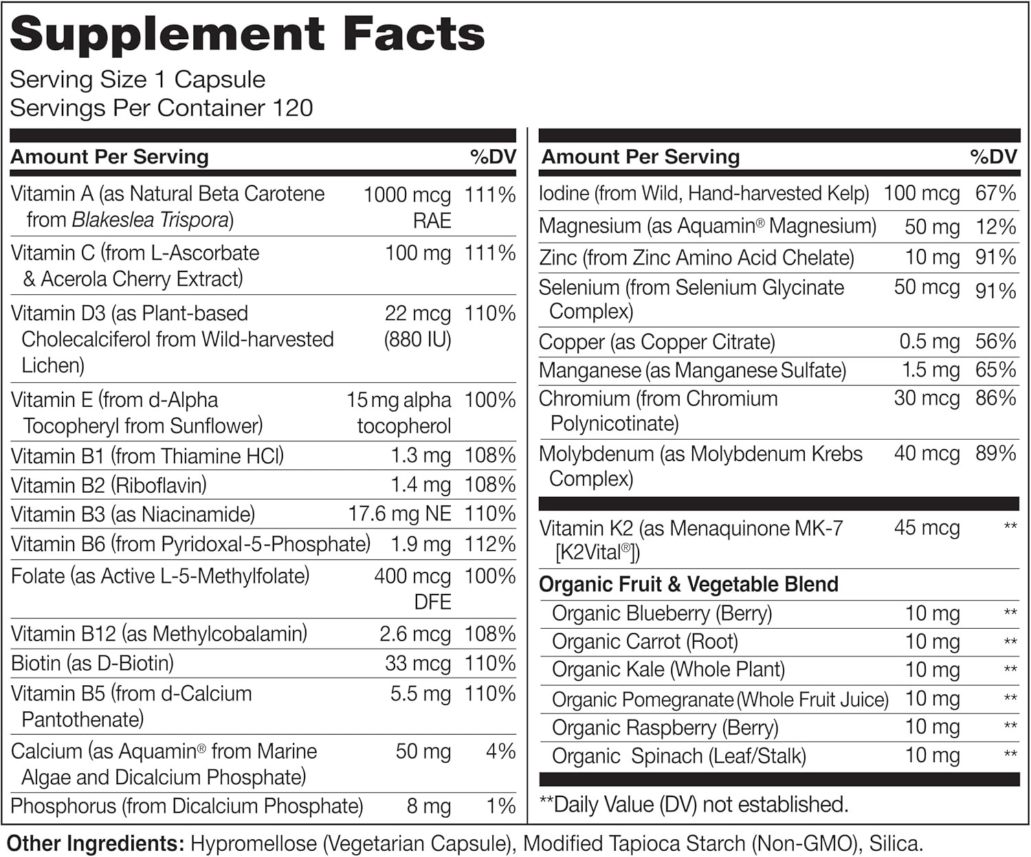 Mens Multivitamins – One Daily Multivitamin Men with Vitamins, Minerals Organic