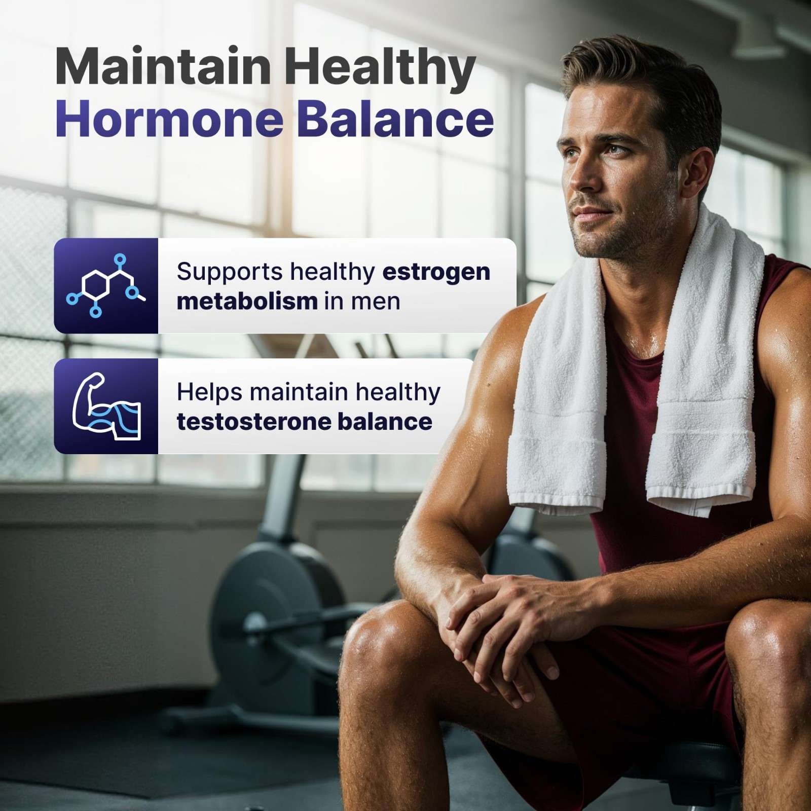 350mg DIM Supplement for Men – Estrogen Balance, Hormone Support, 60 Capsules