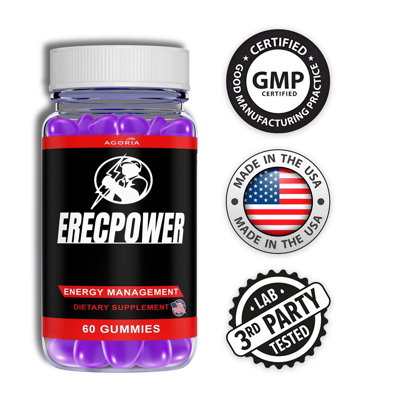Erecpower Energy Management Multivitamin Health Supplement (120 Gummies) 2-Pack