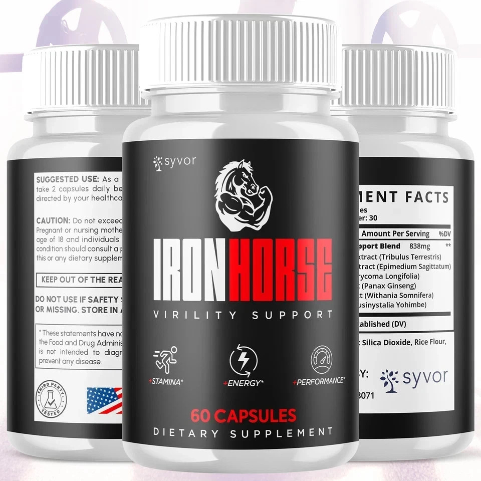 (1 Pack) Iron Horse for Men Advanced Formula Vitamin Max Supplement 60 Capsules.