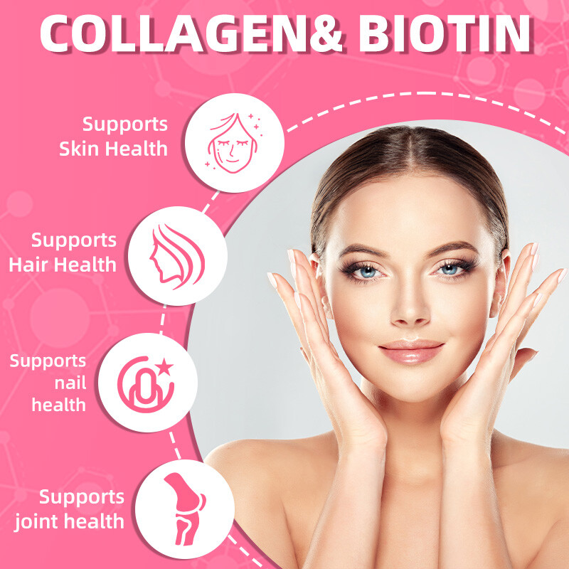 Collagen & Biotin 60 Gummies – Nails & Hair,Support Your Health And Beauty