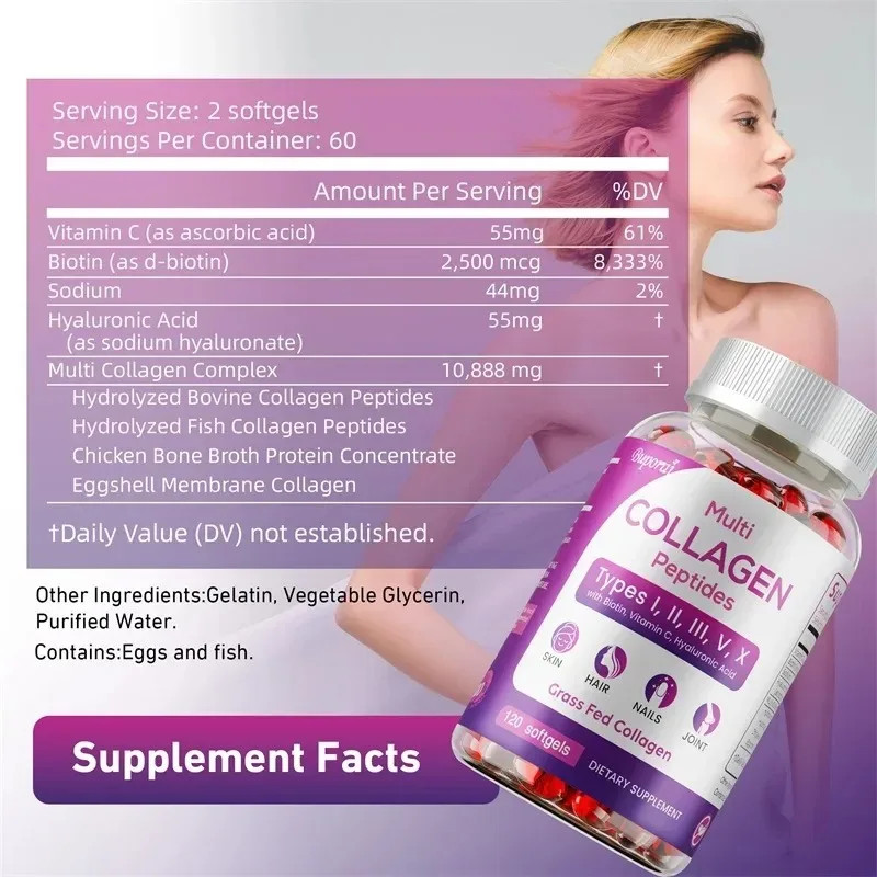 Collagen 240pcs – Hair, Skin, Nails Health, Anti-Aging, Reduce Wrinkles