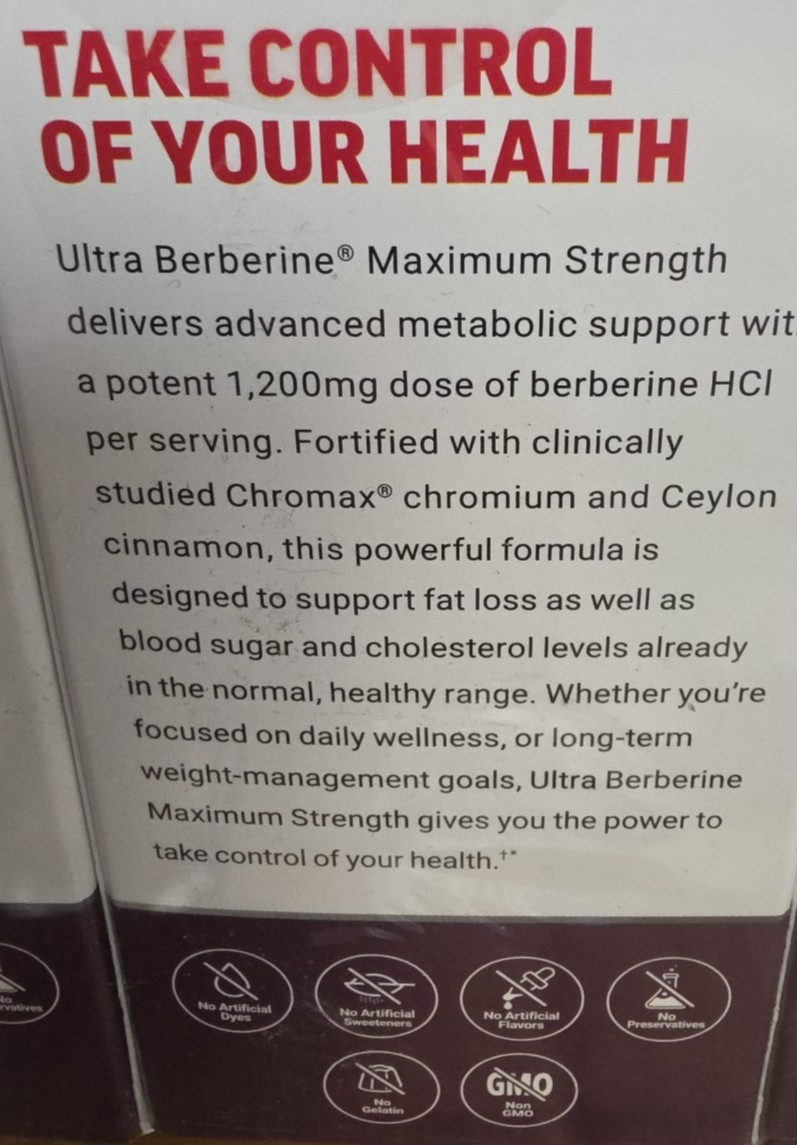 Force Factor Ultra Berberine Maximum Strength/60 vegetable capsules