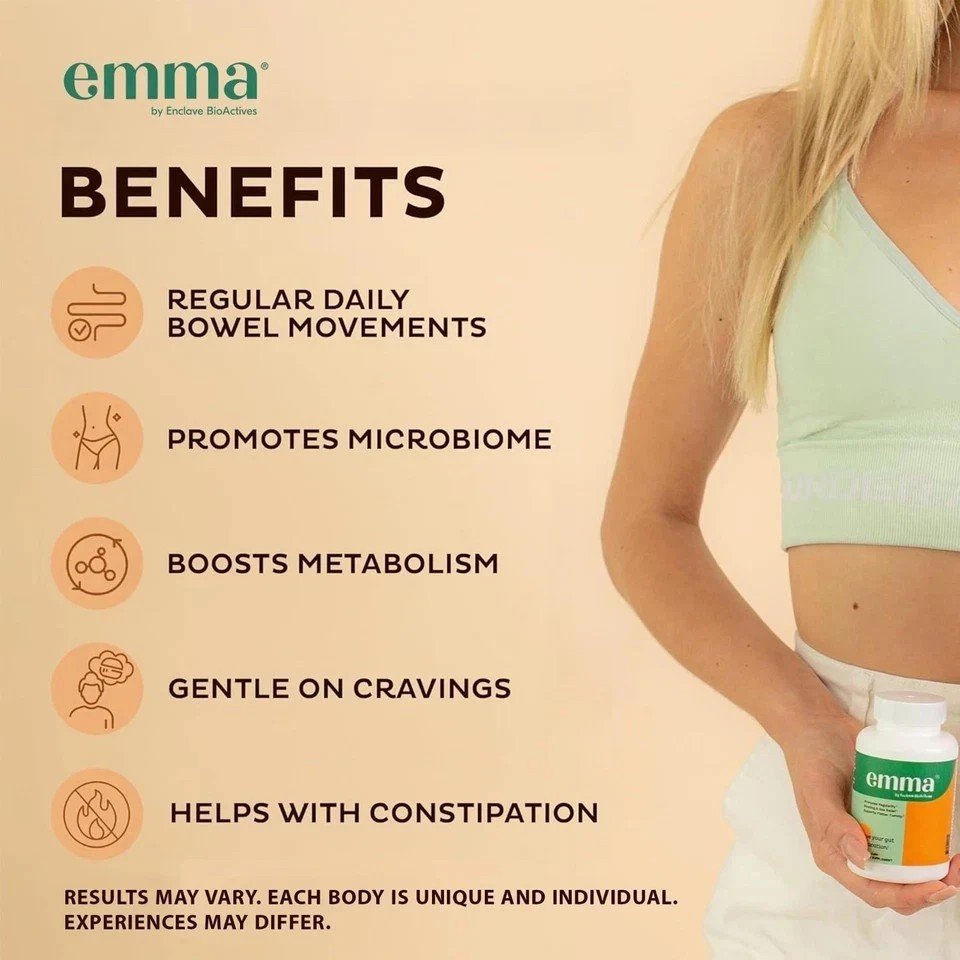 1-3Pack Emma Gut Health Supplement 180 Capsules for Bloating Relief & Leaky Gut