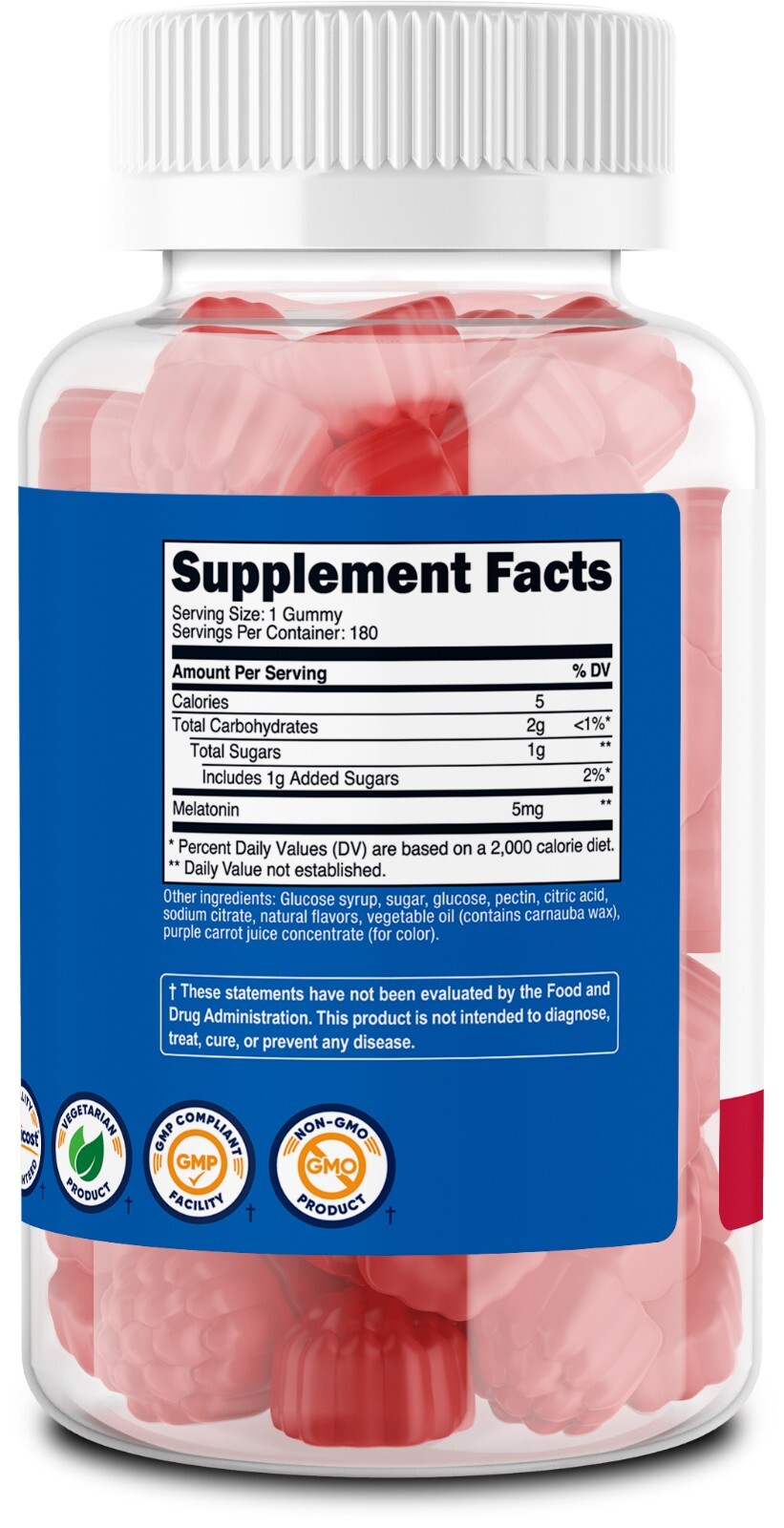 Nutricost Melatonin 5mg, 180 Gummies, Strawberry Flavored – No Corn Syrup