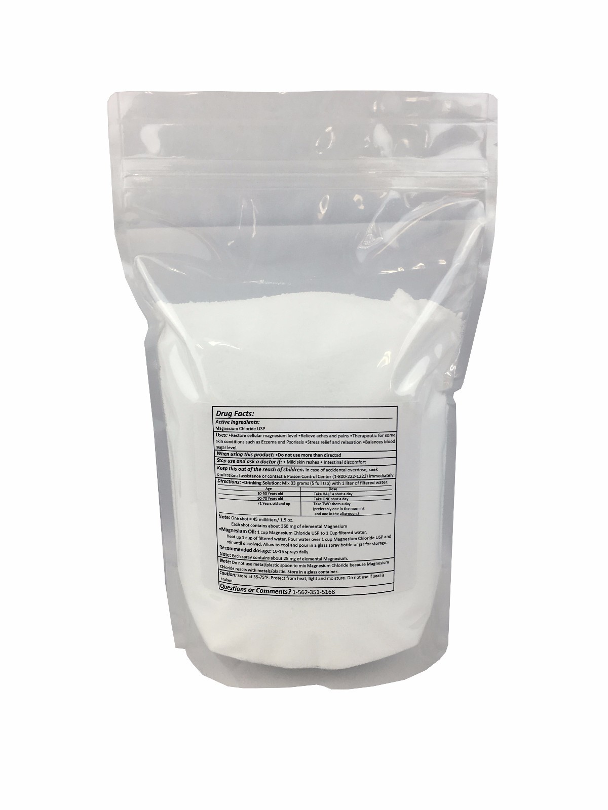 Magnesium Chloride Pharmaceutical Grade 100% Edible “Greenway Biotech” 2 Pounds