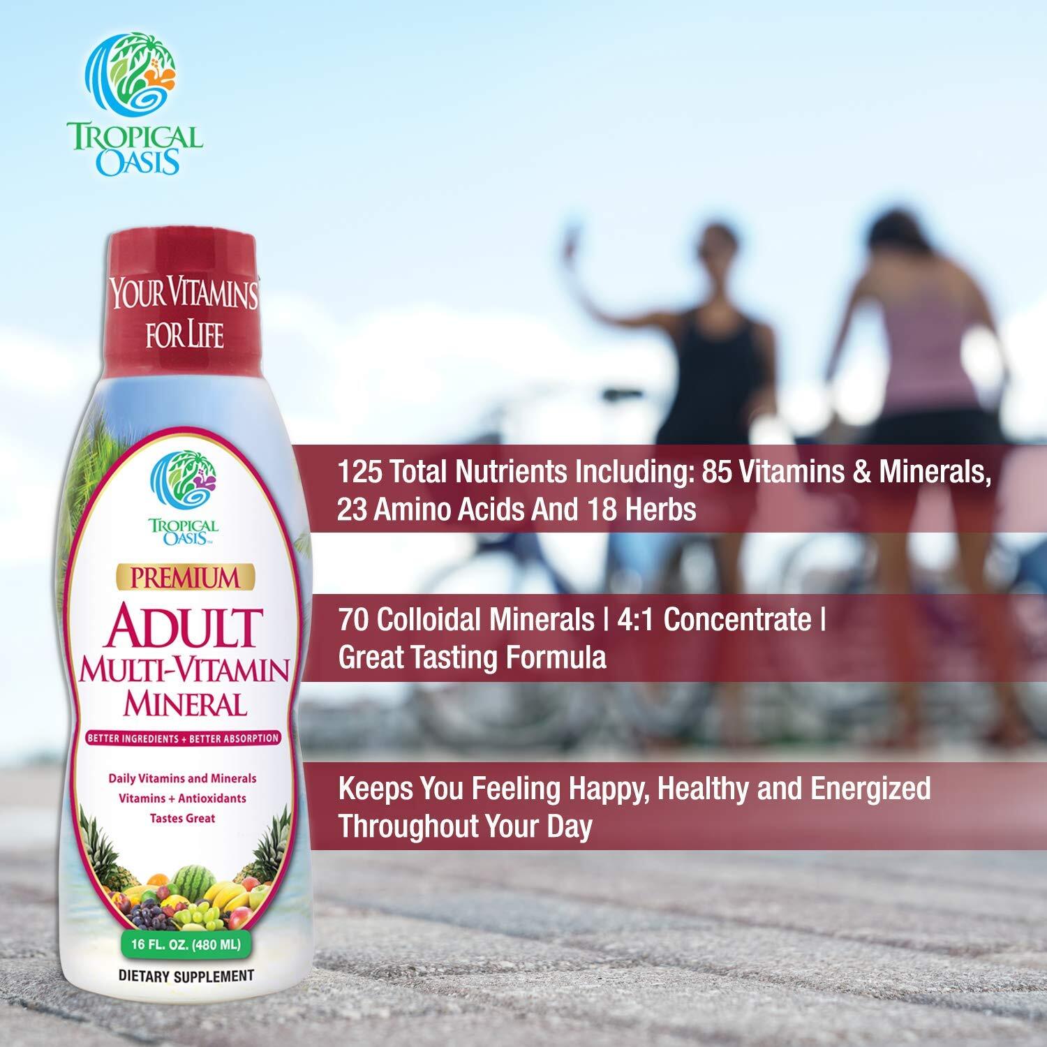 Tropical Oasis Liquid Multivitamin with Minerals Amino Acids 16 Fl Oz