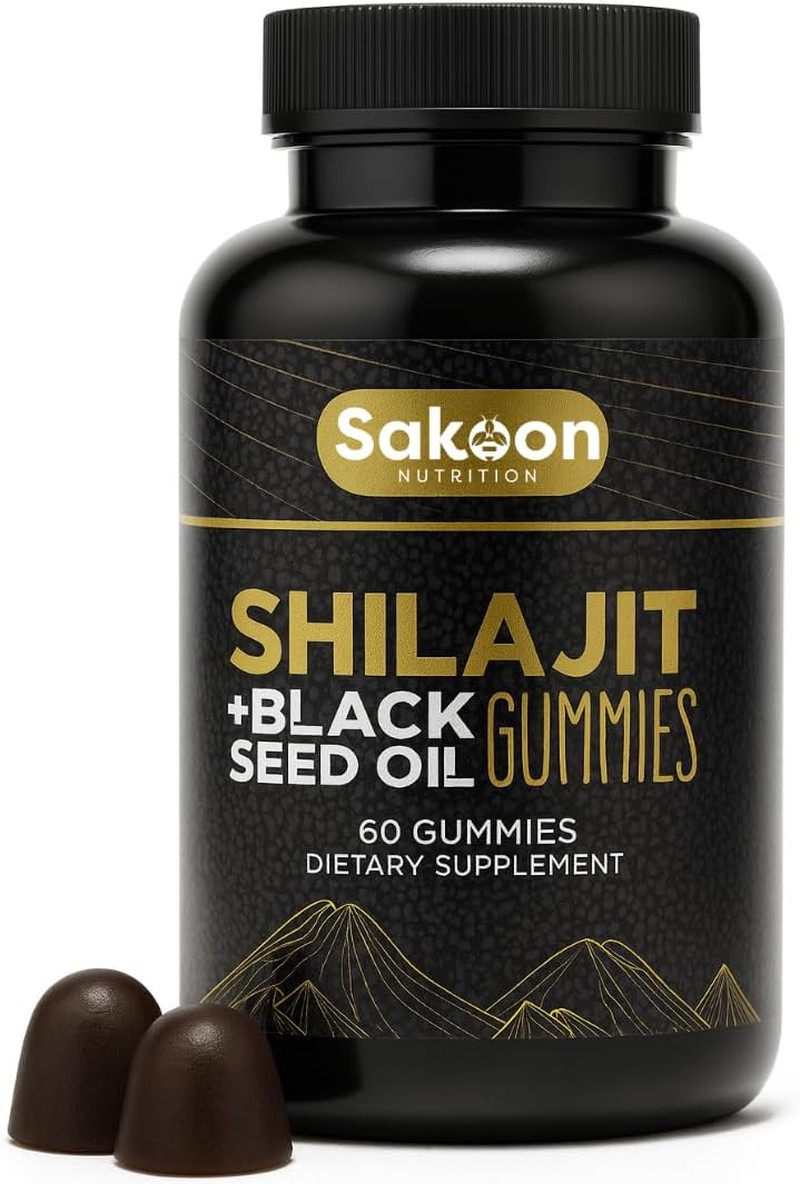 Pure Shilajit Gummies for Men & Women, Shilajit with Black Seed Oil, High Potenc