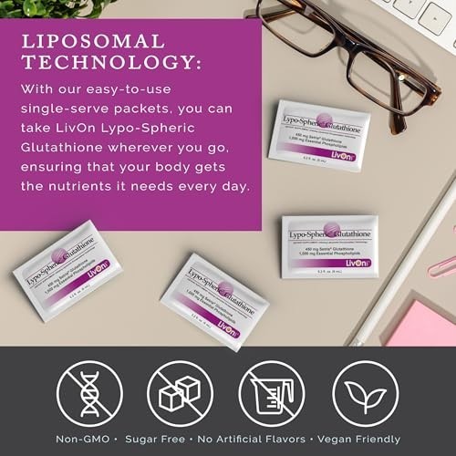 Lypo-Spheric Glutathione 450mg – 30 Packets, Liposome Encapsulated, Non-GMO, Max