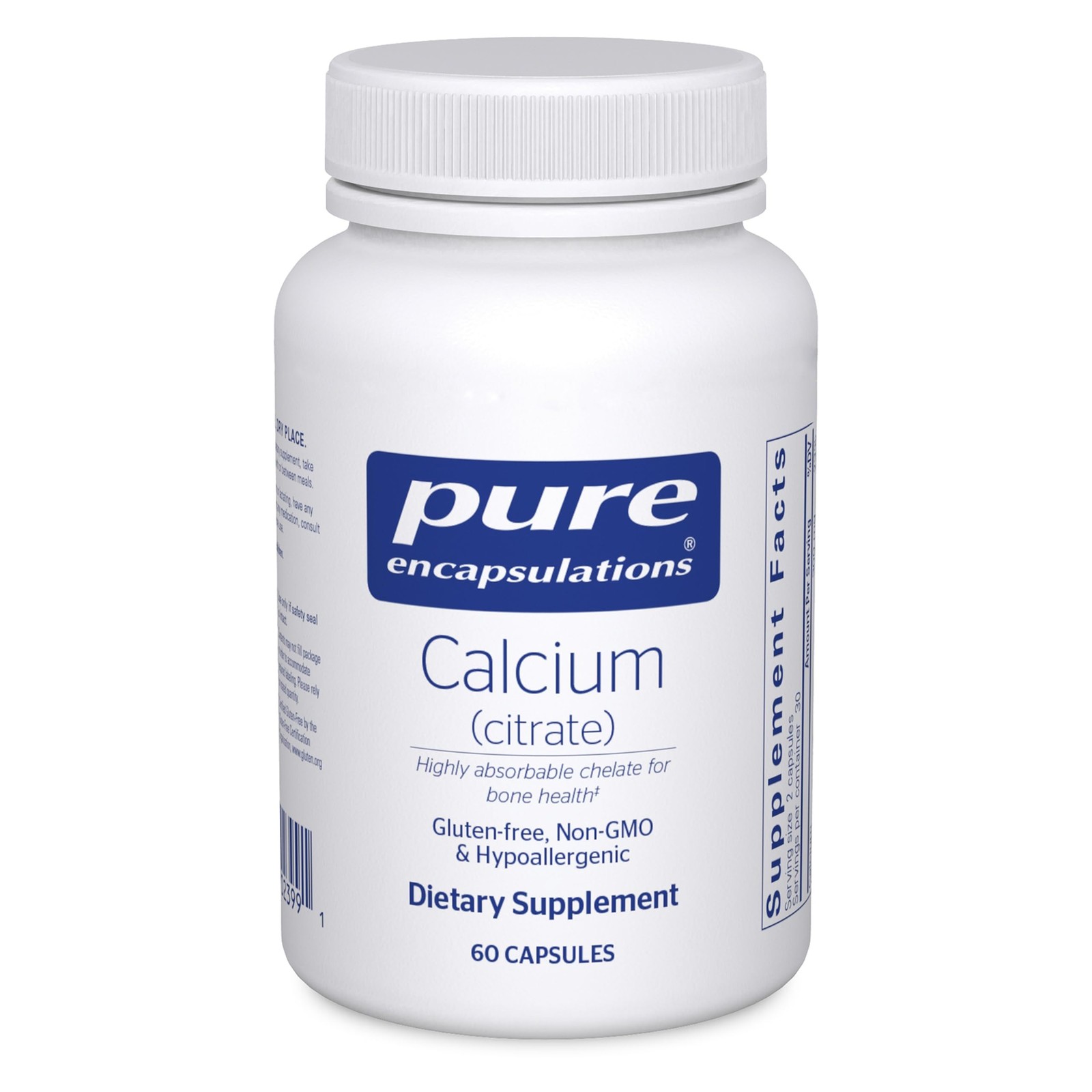 Pure Encapsulations Calcium (Citrate) – Supplement for 60 Count (Pack of 1)