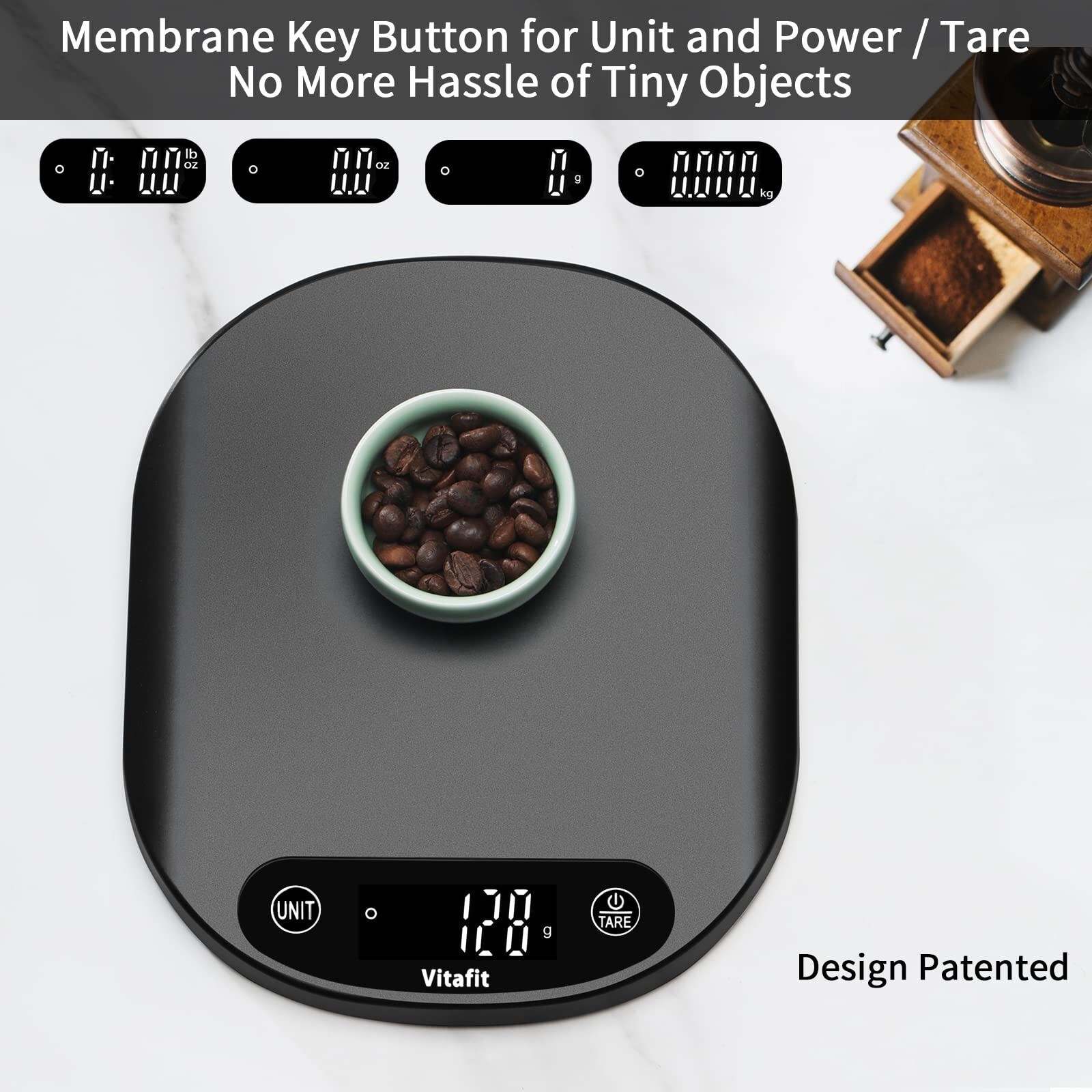 Vitafit 33lb/15kg Digital Food Scale Grams and Ounces in 1g/0.1oz, High Accur…