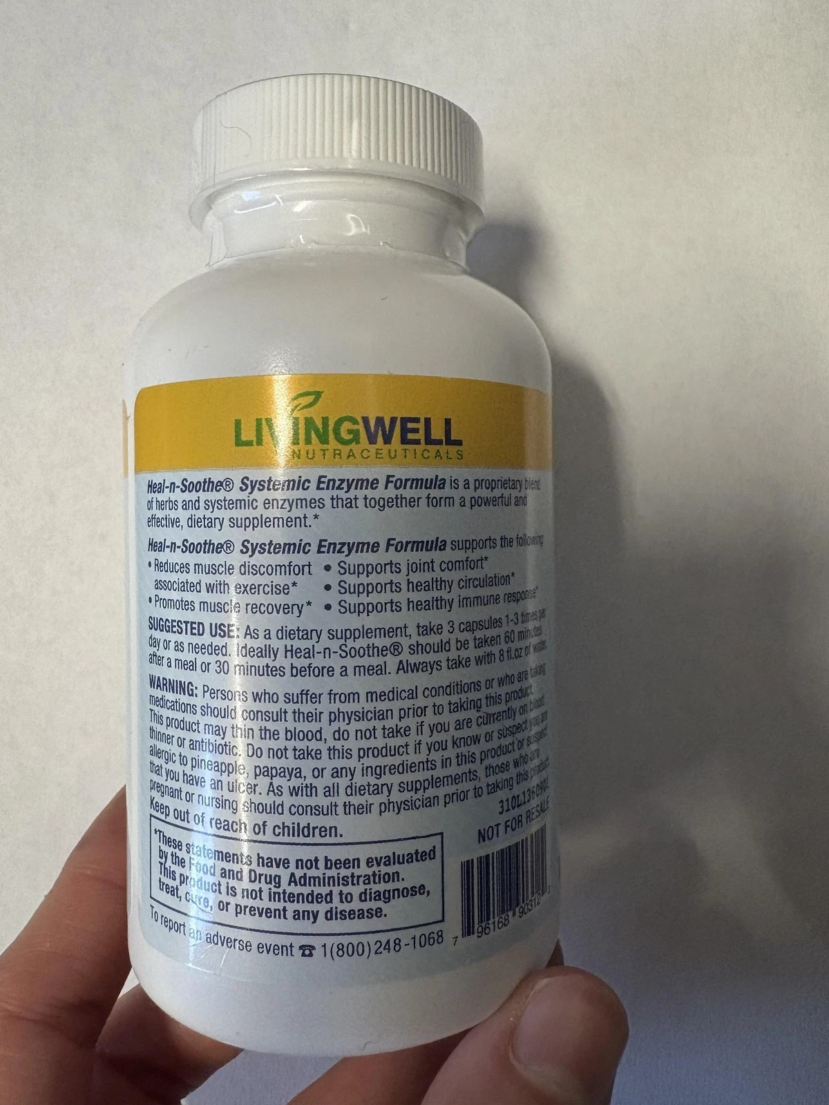 LivingWelll Nutraceuticals Heal-N-Soothe Systemic- Enzyme Formula 90 CAPS 2027