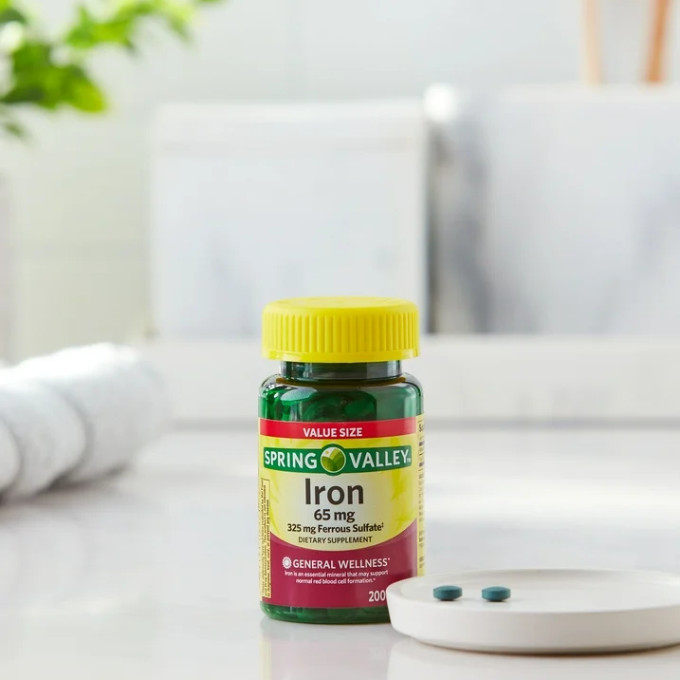 Spring Valley Iron 65 Mg, 200 Ct Total Tablets Pills Tablet Free shipping