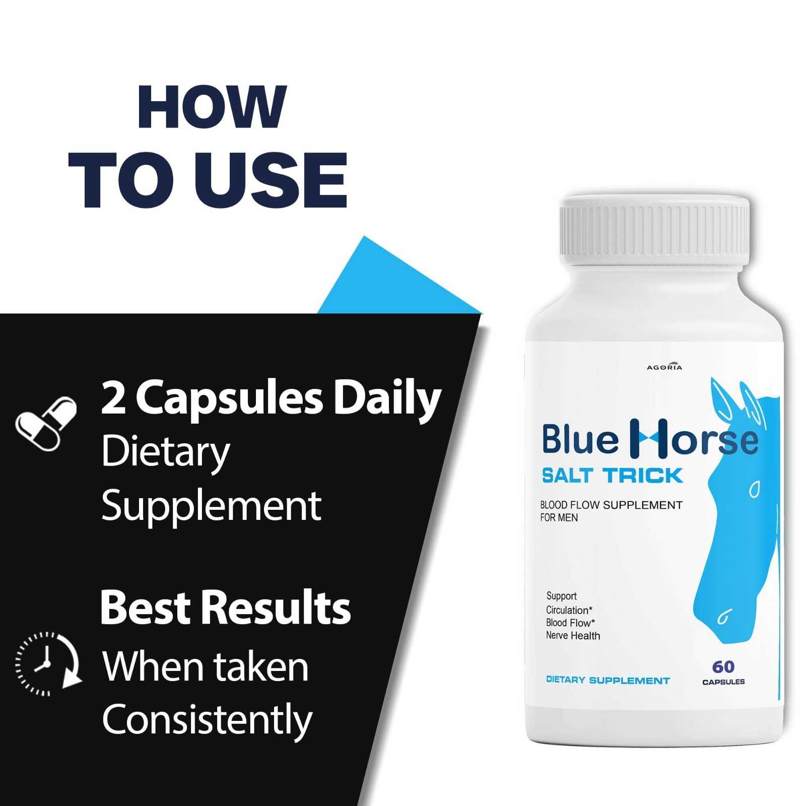 ( 1 Pack ) Blue Horse Salt Trick – Our Best Blood Flow Supplement for Men