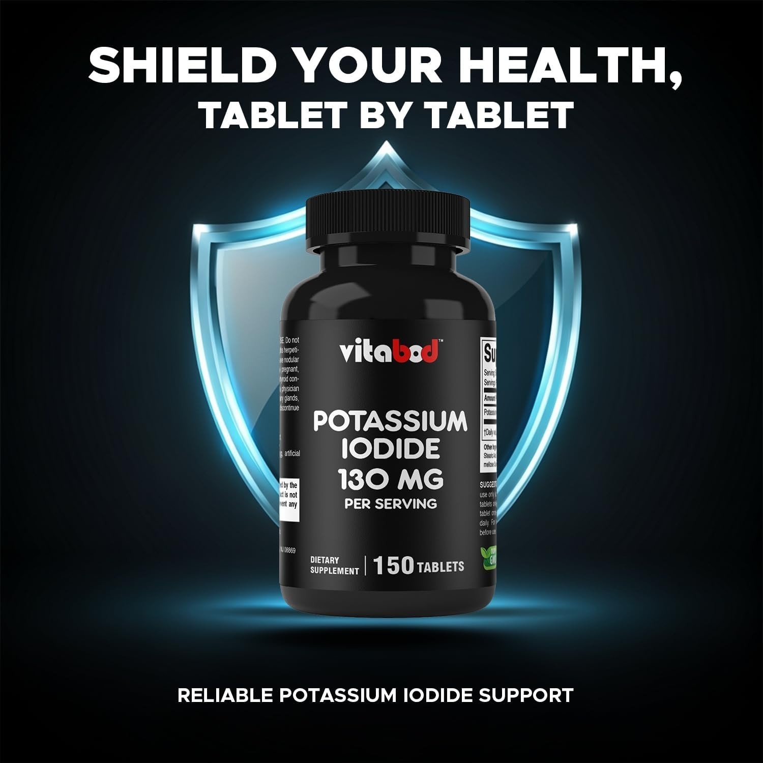Potassium + Iodide Pills Tablets☆130 mg Supplement☆Survival Kit Fallout