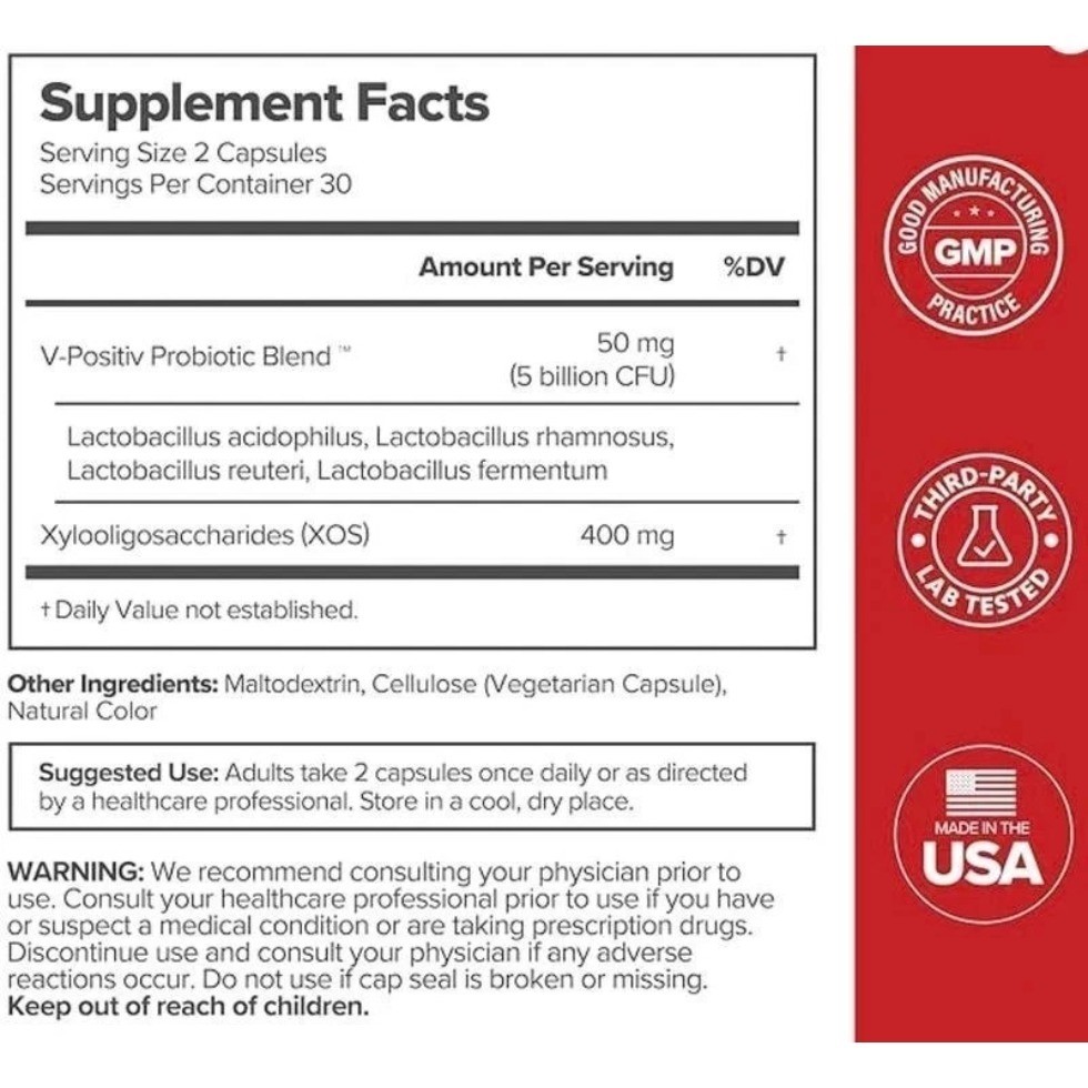 URO O Positiv Vaginal Probiotics 180ct pH Balance Prebiotics Women’s Health
