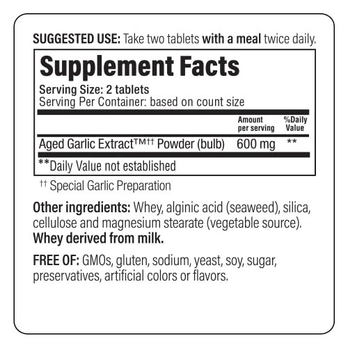 Kyolic Aged Garlic Extract Formula 100 Heart Health Supplement 100 Tablets