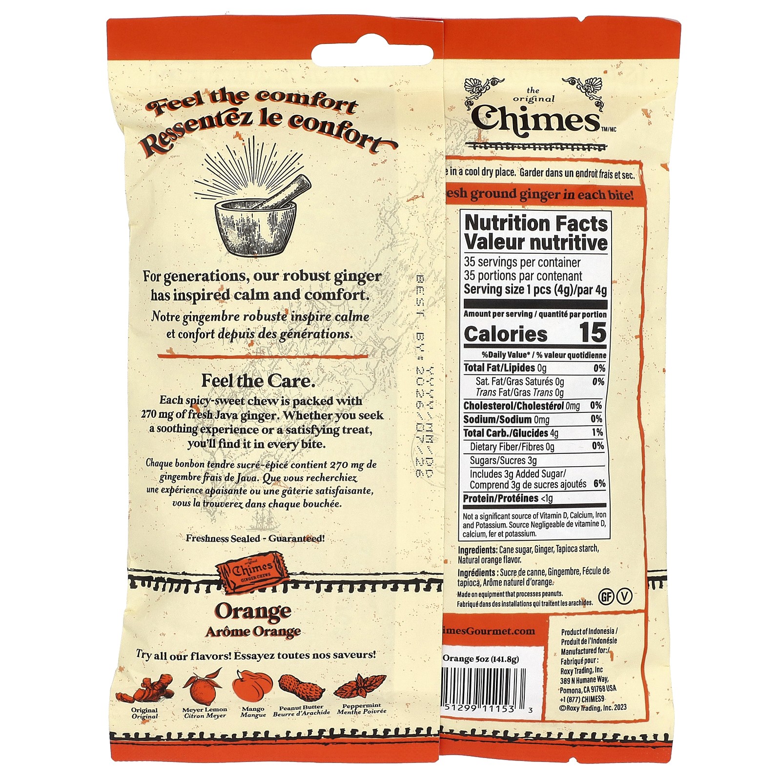 Ginger Chews, Orange, 5 oz (141.8 g)