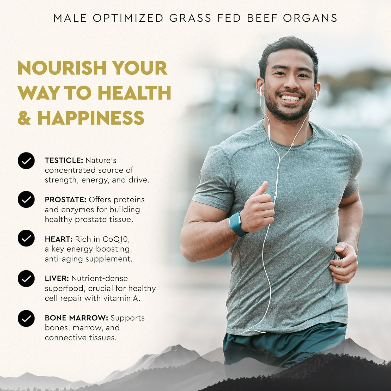 Ancestral Supplements MOFO Male Optimization Formula 180 Caps – Grass-Fed Beef