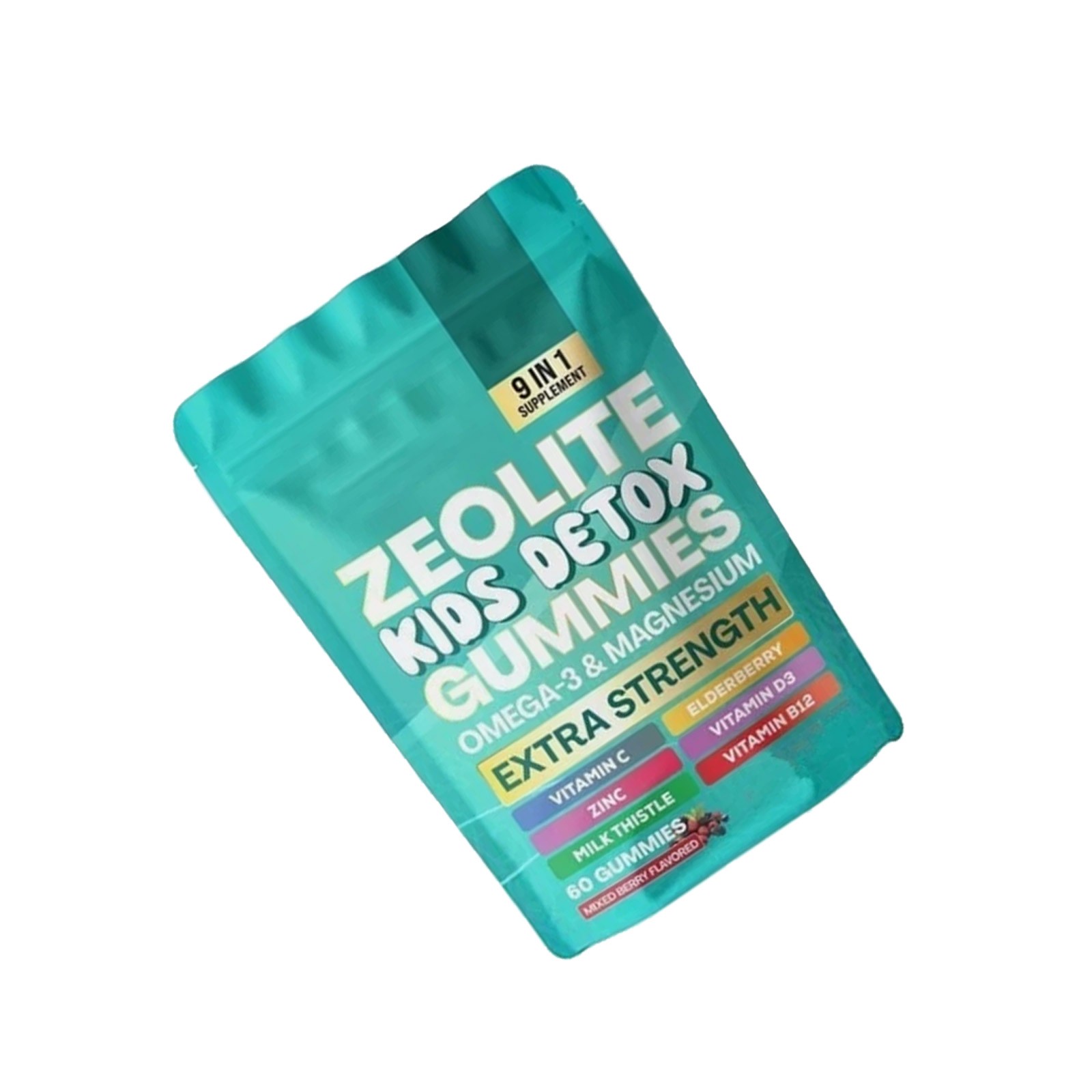 Detox Gummies Kids All-in-One Mixed Berry Flavored Zeolite 60 Gummies