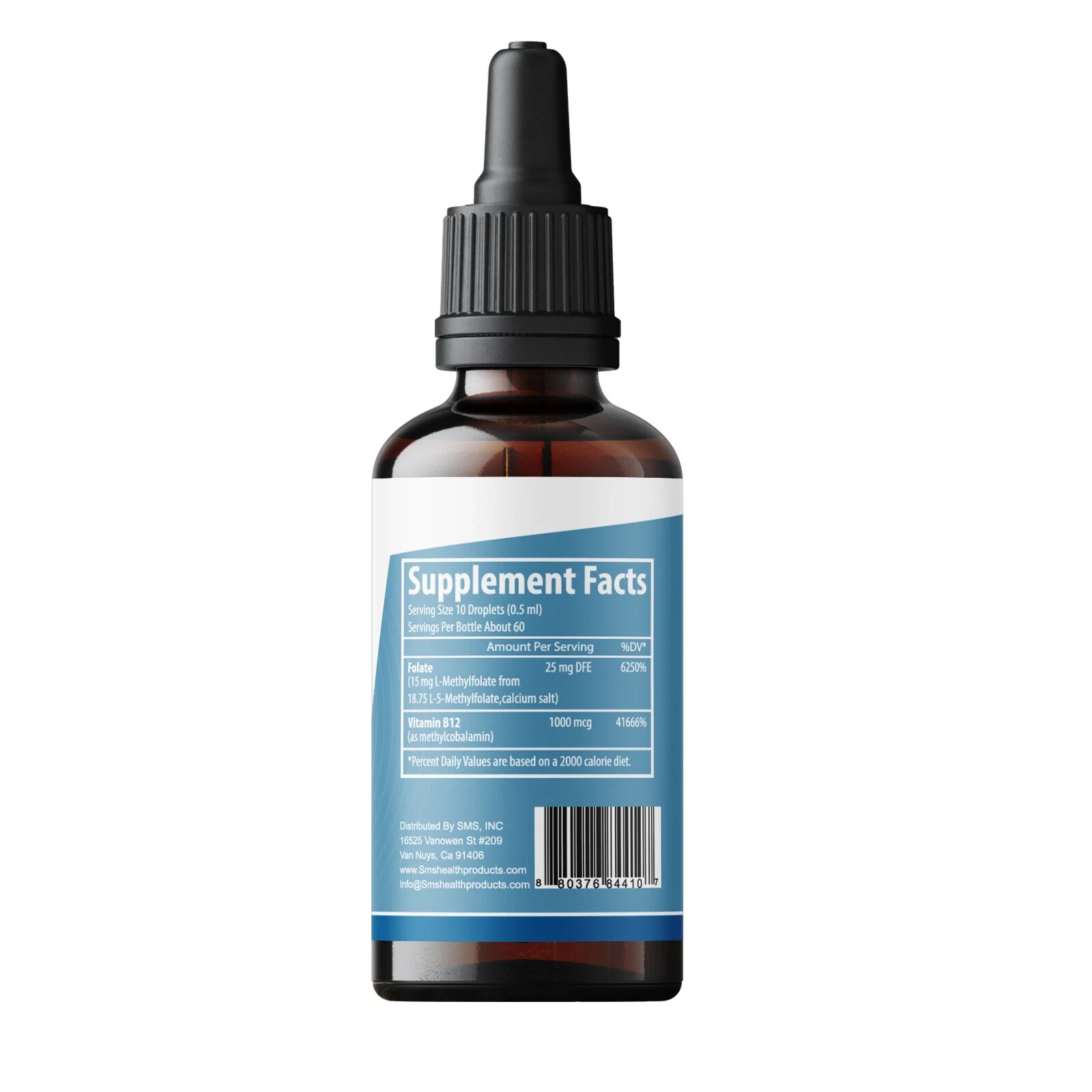 L-Methylfolate 15mg + Methyl B12 Cofactor | Organic Berry Flavor | 2 fl oz Drops