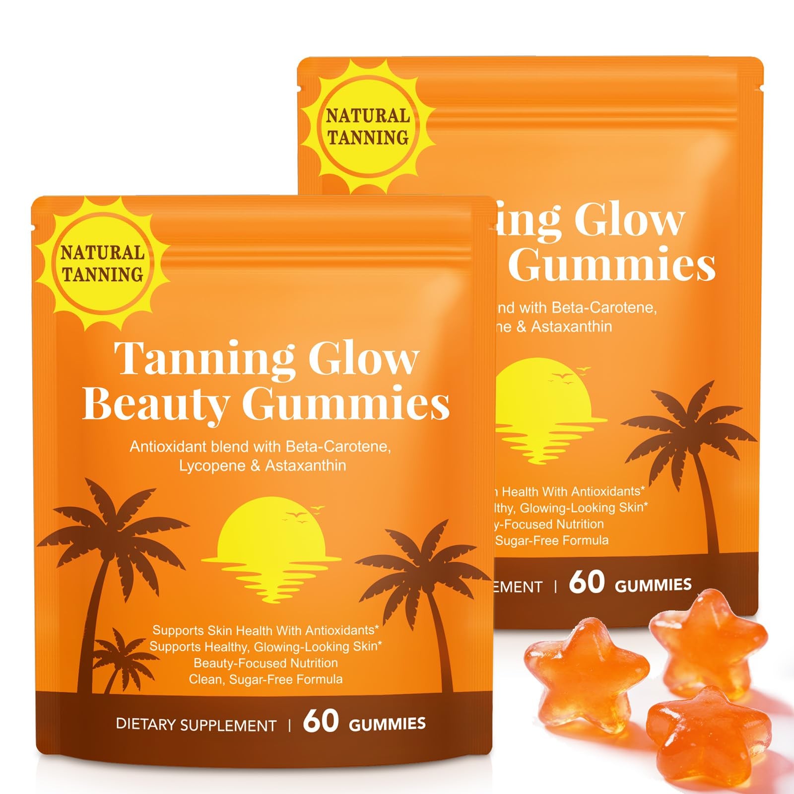 Astaxanthin Tanning Gummies Sun-Free for 1 Count (Pack of 120), 120count