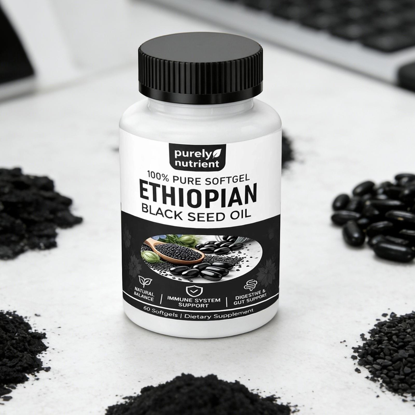 60 Count Black Seed Oil Softgels Daily Herbal Nutritional Dietary Supplement