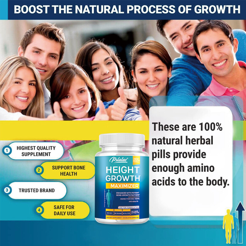 Height Growth Maximizer – Natural Height Increase Supplements – with Calcium