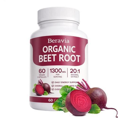 Beravia Organic Beet Root Capsules, Purely Natural, Non-GMO 60-Counts
