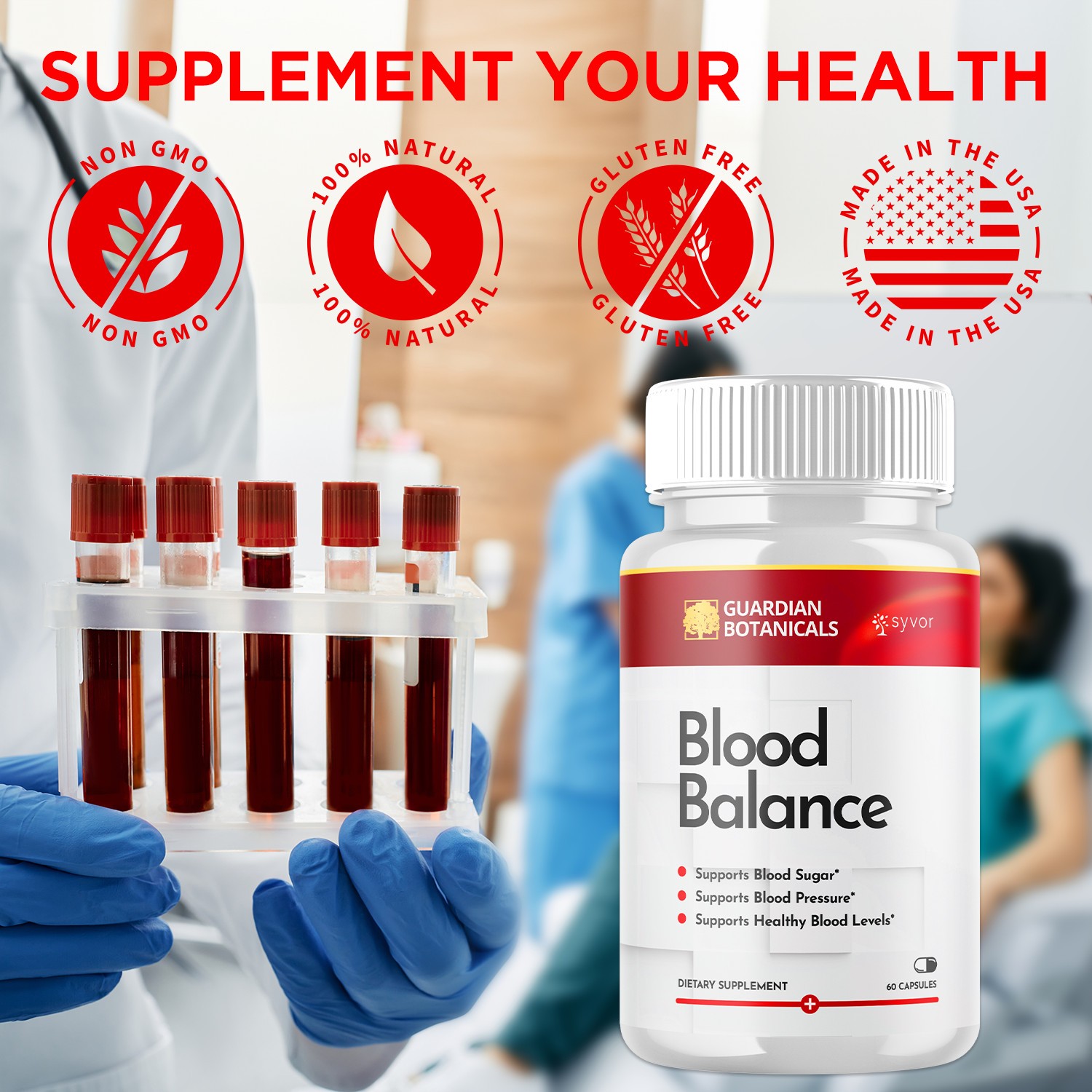 Guardian Botanicals Blood Balance Advanced Glycogen Vitamin 300 Capsule，3-5 Pack