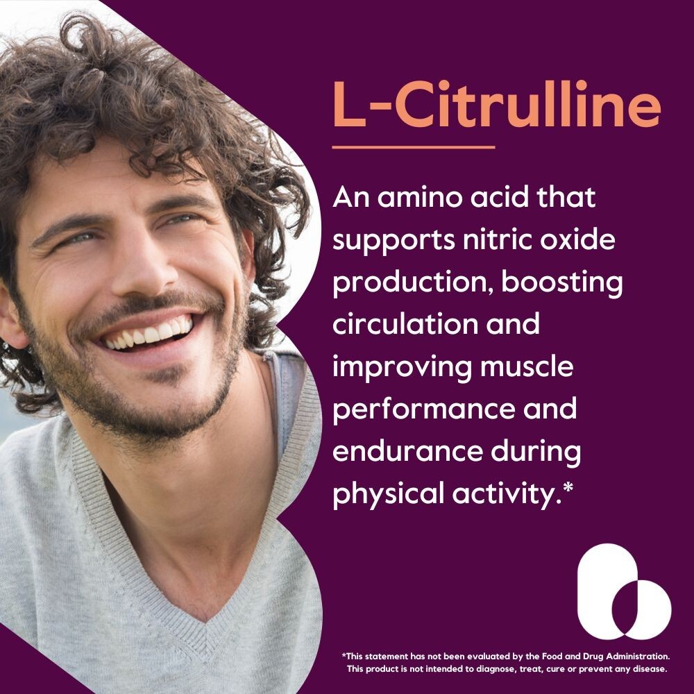 L-Citrulline 750mg per capsule (120 Vegetarian Capsules)-No Stearates-Vegan