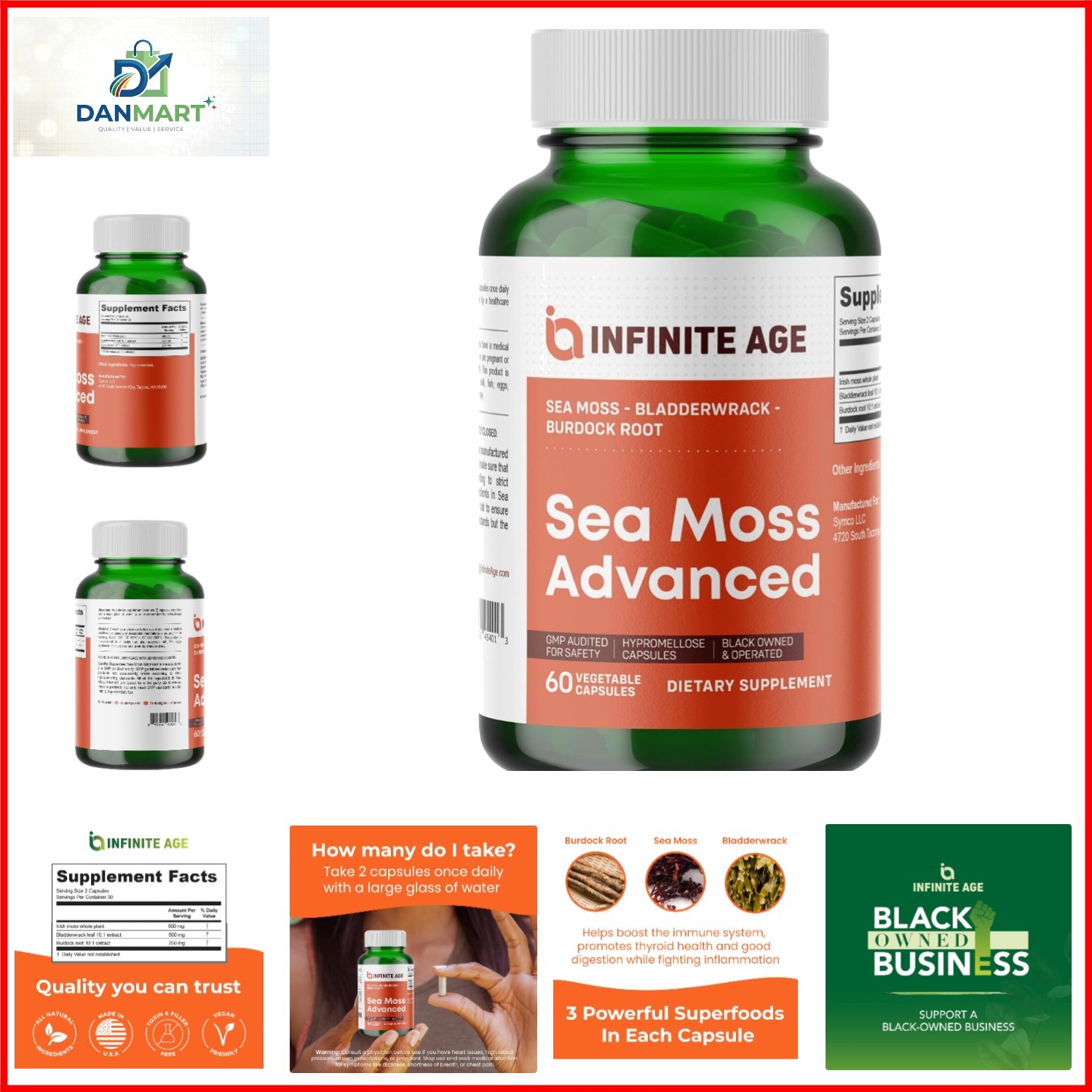 1250mg Sea Moss Advanced Superfood Capsules, 60 Count – High-Potency, , Made …