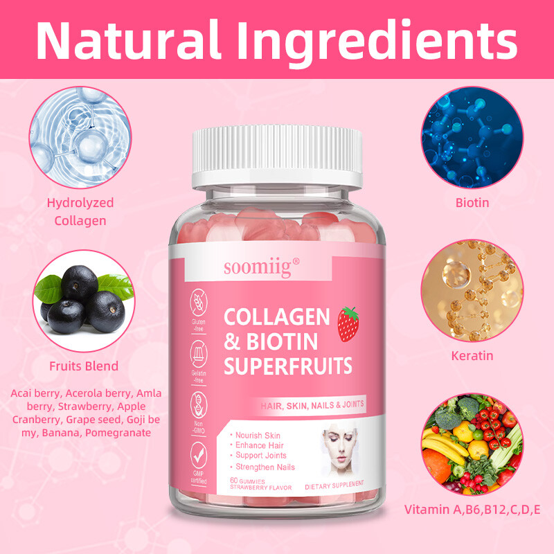 Collagen & Biotin 60 Gummies – Nails & Hair,Support Your Health And Beauty