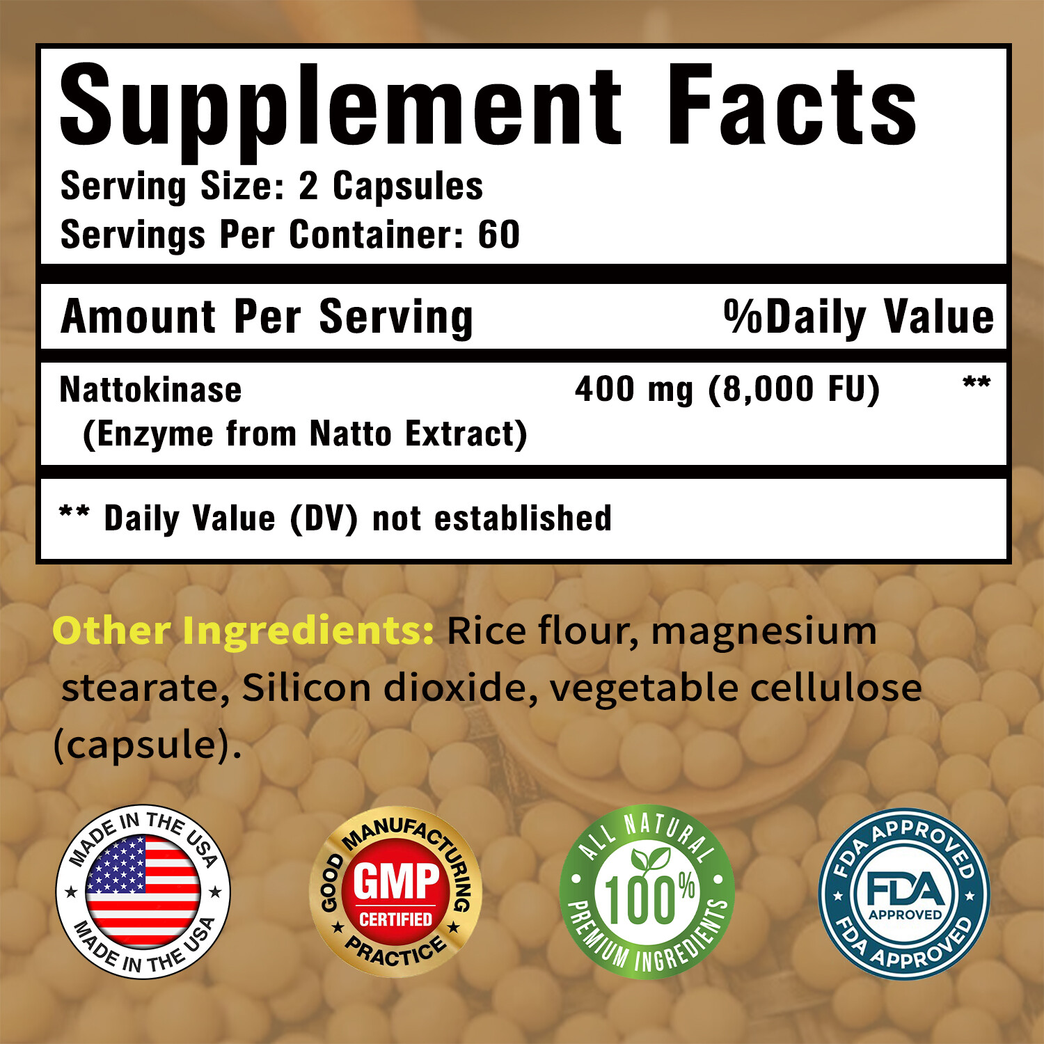 Nattokinase 8000FU – Blood Flow, Heart & Cardiovascular Health, Highly Absorbent